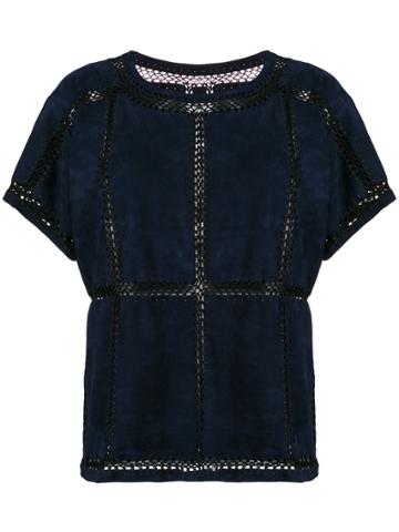 Michel Klein Net Panelled Blouse - Blue