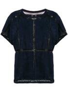 Michel Klein Net Panelled Blouse - Blue