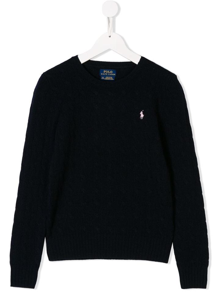 Ralph Lauren Kids Teen Cable-knit Jumper - Blue