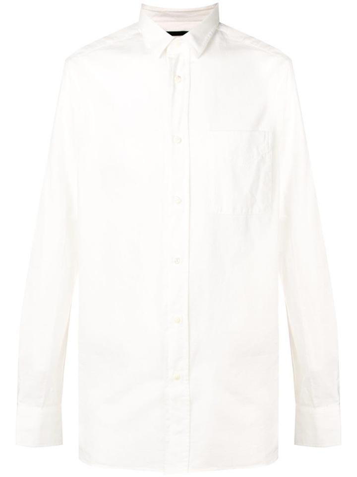 Hand Picked Chest Pocket Shirt - White