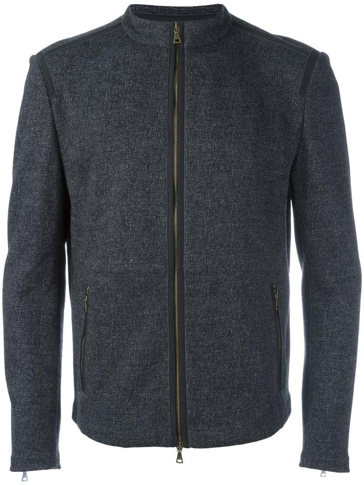 John Varvatos Double Face Zipped Jacket, Men's, Size: Medium, Grey, Wool/cotton