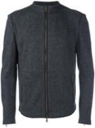 John Varvatos Double Face Zipped Jacket, Men's, Size: Medium, Grey, Wool/cotton