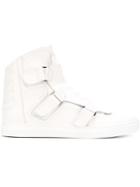 Versace Velcro Fastening Hi-top Sneakers, Men's, Size: 40, White, Leather/rubber