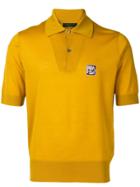 Prada Logo Knitted Polo Shirt - Yellow