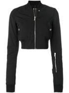 Rick Owens Drkshdw Flight Cropped Bomber Jacket - Black