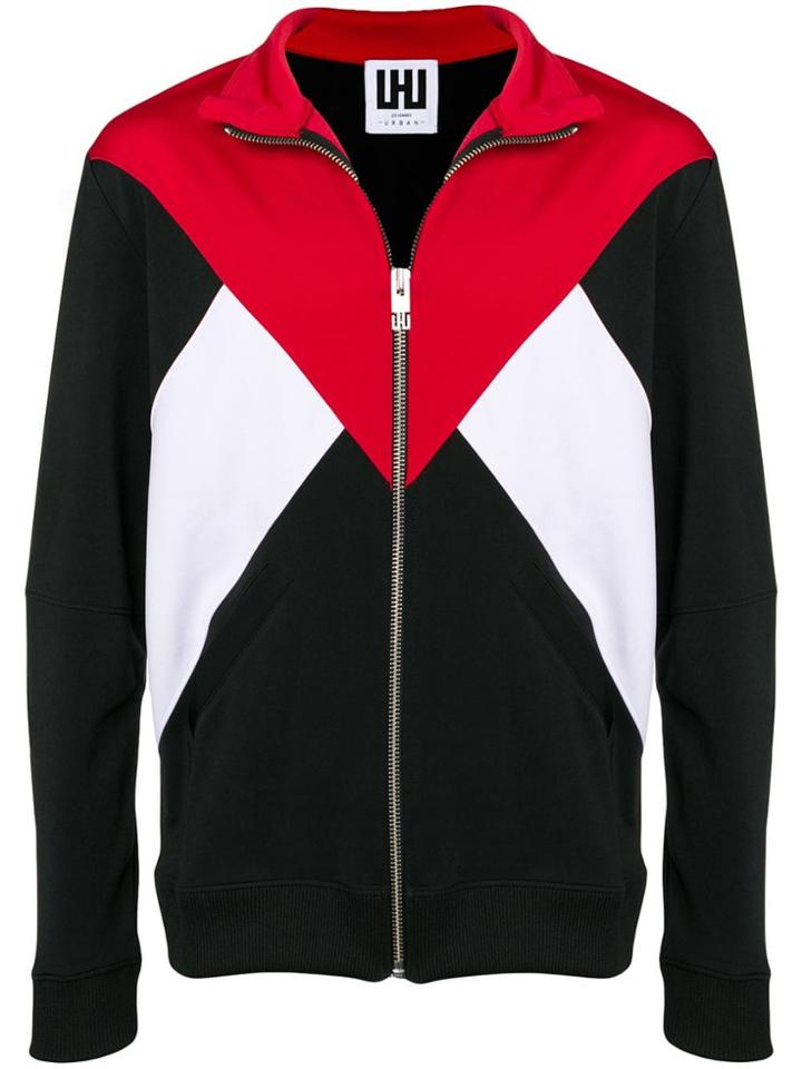 Les Hommes Urban Tri-colour Zipped Sweater - Black