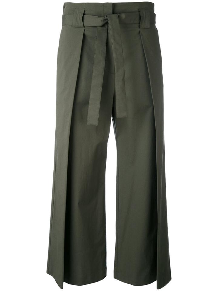 Fabiana Filippi Drawstring Flared Trousers - Green