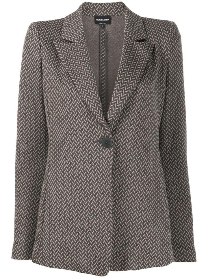 Giorgio Armani Herringbone Blazer - Neutrals