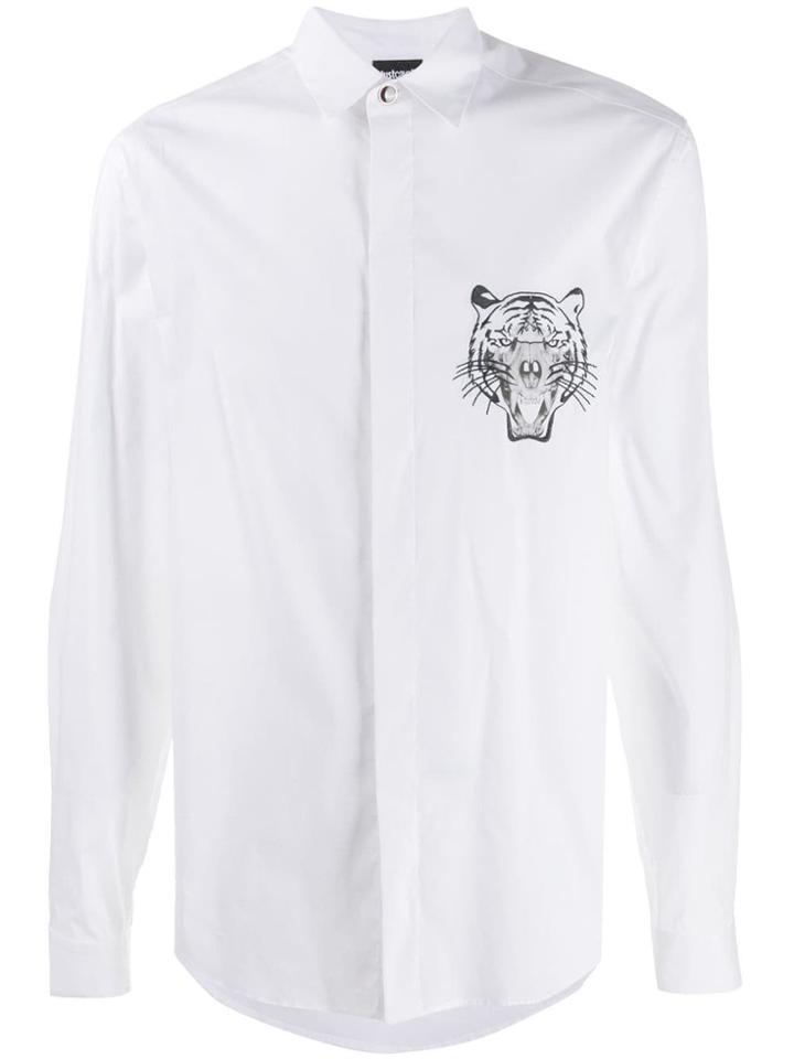 Just Cavalli Embroidered Tiger Shirt - White