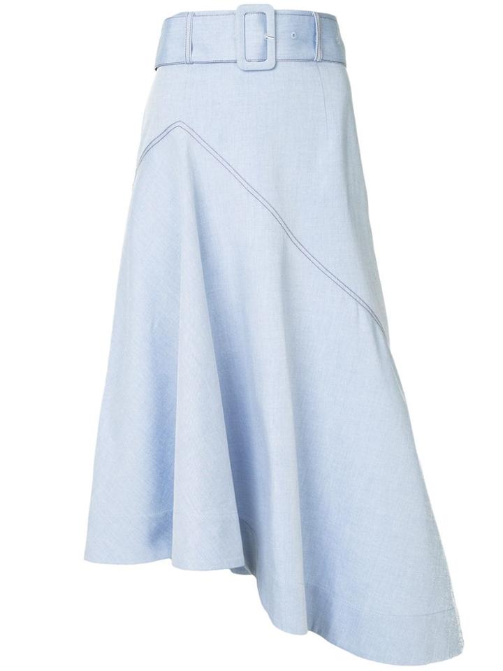 C & M Asymmetric Midi Skirt - Blue