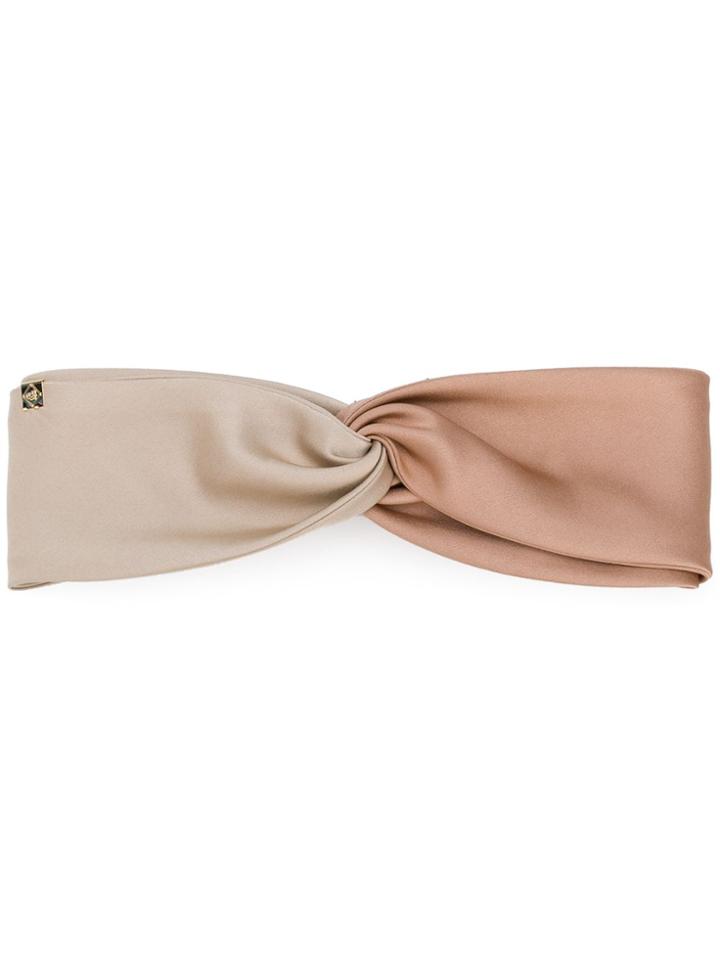 Ca4la Contrast Ruched Hairband - Nude & Neutrals