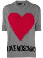 Love Moschino Heart-appliquéd Jumper - Grey
