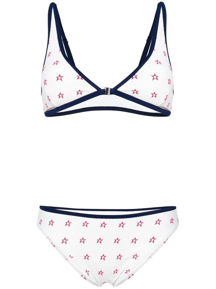Perfect Moment Star Print Bikini Set - White