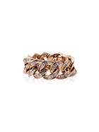 Shay 18k Rose Gold Jumbo Link Diamond Ring - Metallic