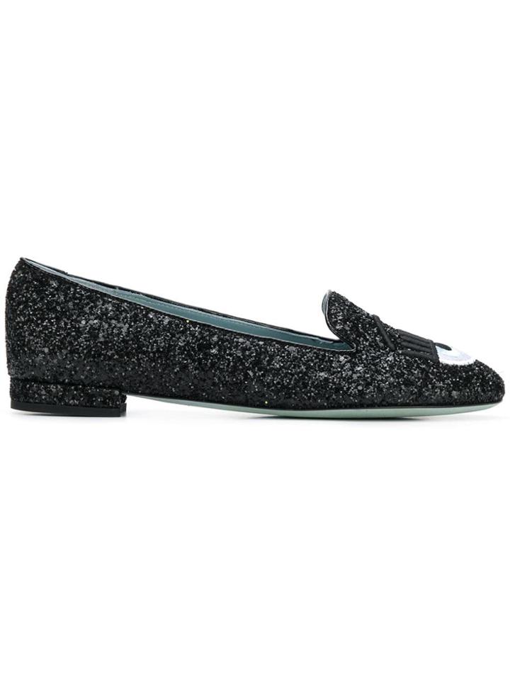 Chiara Ferragni Slippers Glitter - Black