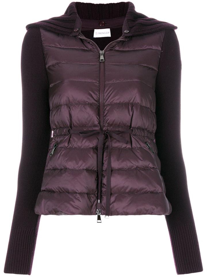 Moncler Knitted Sleeve Padded Jacket - Pink & Purple