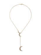 Isabel Marant Rhinestone Embellished Moon Necklace - Gold