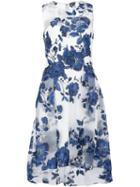 Marchesa Notte Floral Embroidered Evening Dress