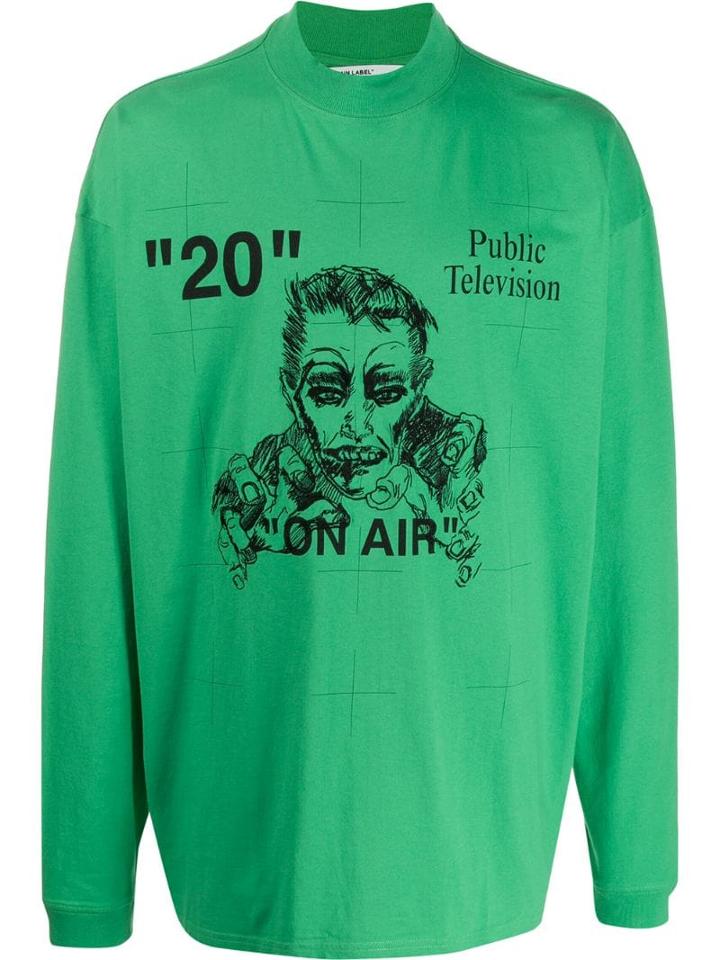 Off-white Public Television Longsleeved T-shirt - Green