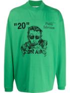 Off-white Public Television Longsleeved T-shirt - Green