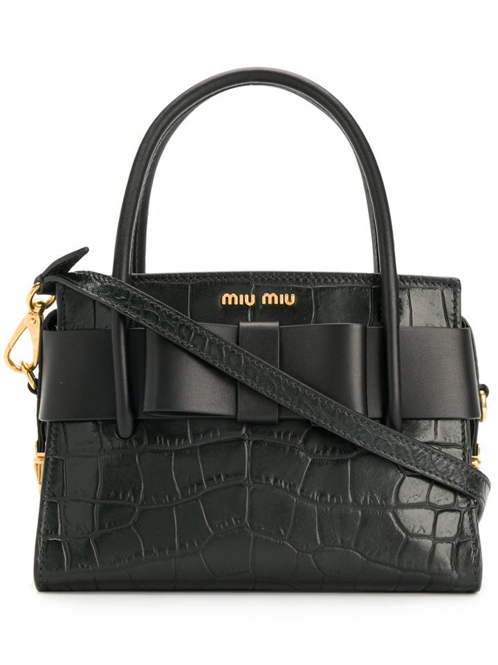 Miu Miu Madras Top Handle Tote - Black