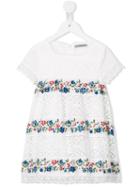Ermanno Scervino Junior Floral Embroidery Dress, Girl's, Size: 10 Yrs, White