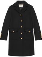Gucci Wool Coat With Double G - Black