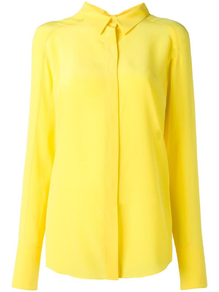 Cédric Charlier Concealed Fastening Shirt, Women's, Size: 40, Yellow/orange, Silk