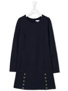 Chloé Kids Button-embellished Dress - Blue