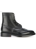 Thom Browne Perforated Detailing Military Boots - Black