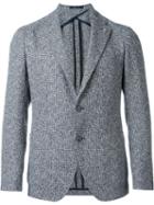 Tagliatore Two Button Blazer, Men's, Size: 52, Blue, Linen/flax/polyamide/cupro