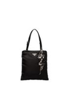 Prada Mini Crystal-embellished Tote Bag - Black