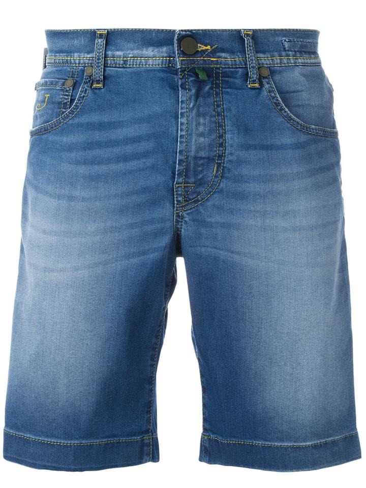 Jacob Cohen Wide Jean Shorts, Men's, Size: 36, Blue, Cotton/polyester/spandex/elastane