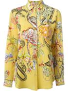 Etro Floral Print Shirt, Women's, Size: 44, Green, Silk