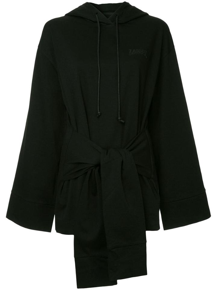 Juun.j Tie Waist Hoodie - Black