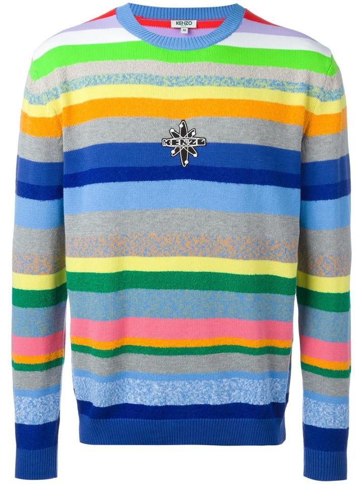 Kenzo Nasa Striped Jumper, Men's, Size: Large, Polyamide/acrylic/cotton