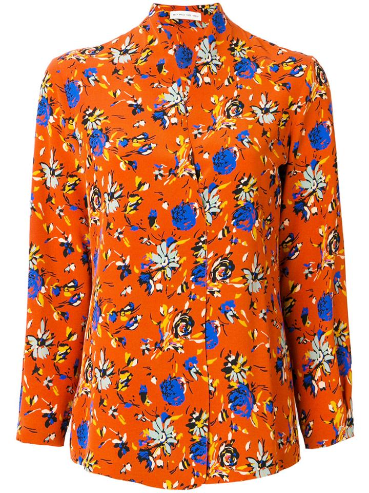 Etro Floral Embroidered Blouse - Brown