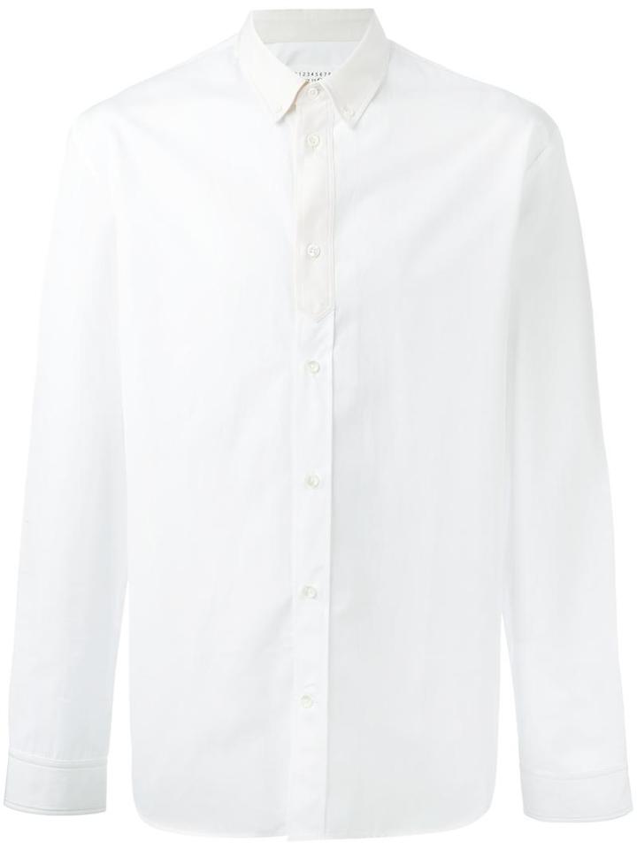 Maison Margiela Tie Placket Shirt, Men's, Size: 41, White, Cotton