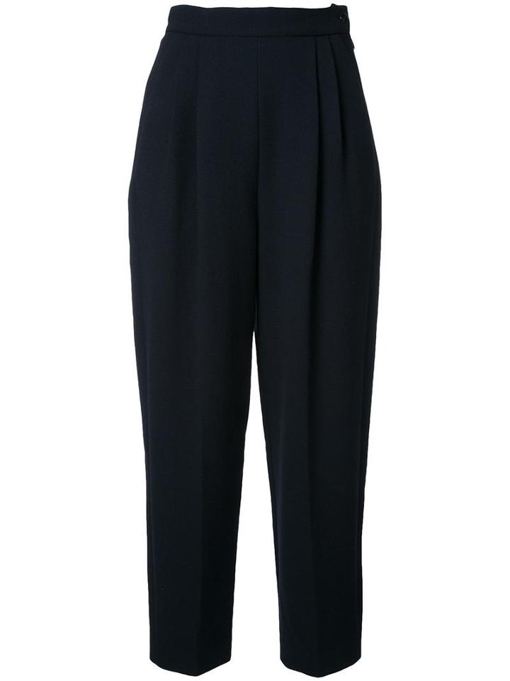 Delpozo High-rise Cropped Trousers, Women's, Size: 38, Black, Wool