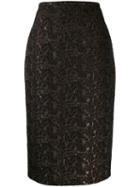 Rochas Fitted Pencil Skirt - Black