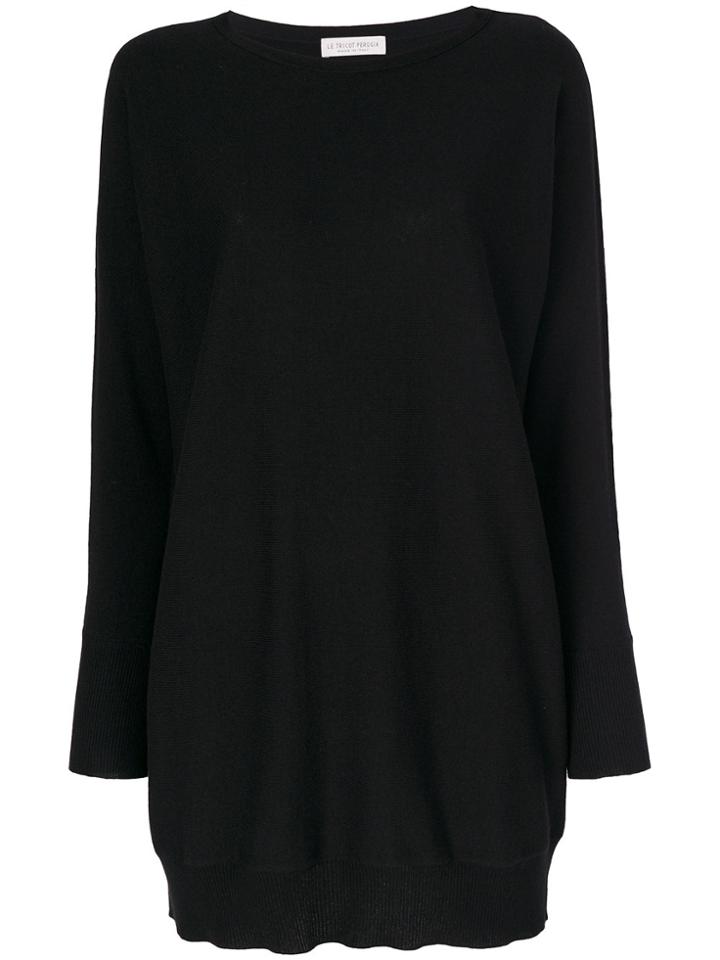 Le Tricot Perugia Longline Top - Black