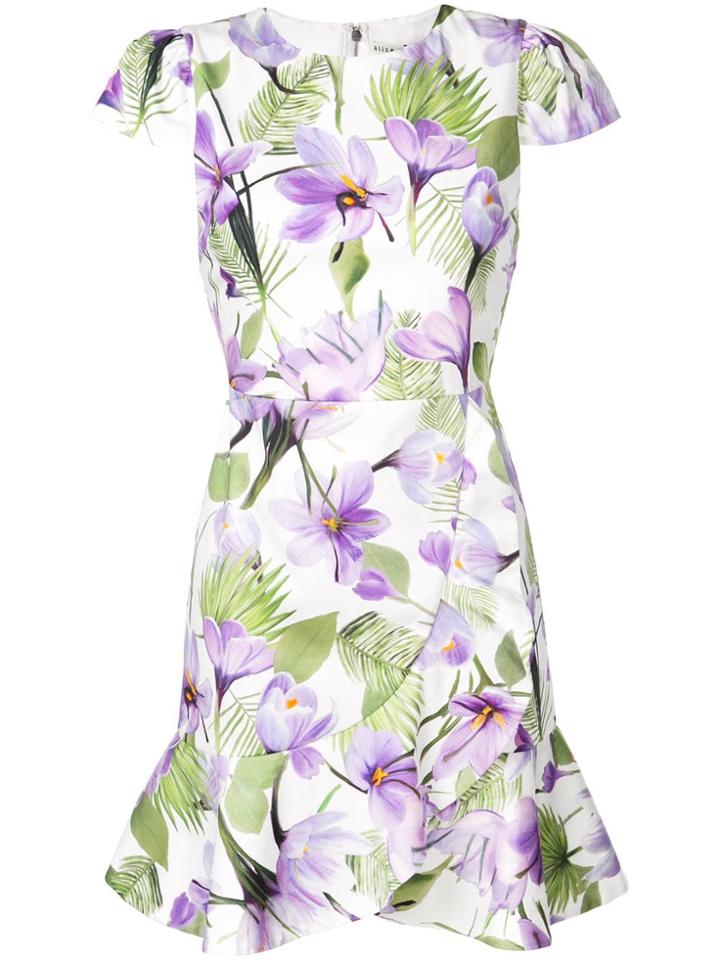 Alice+olivia Kirby Floral Print Dress - Purple