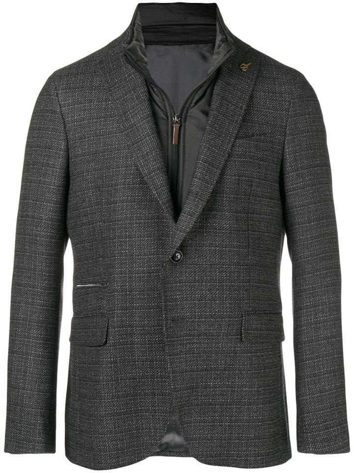 Paoloni Layered Tailored Blazer - Grey
