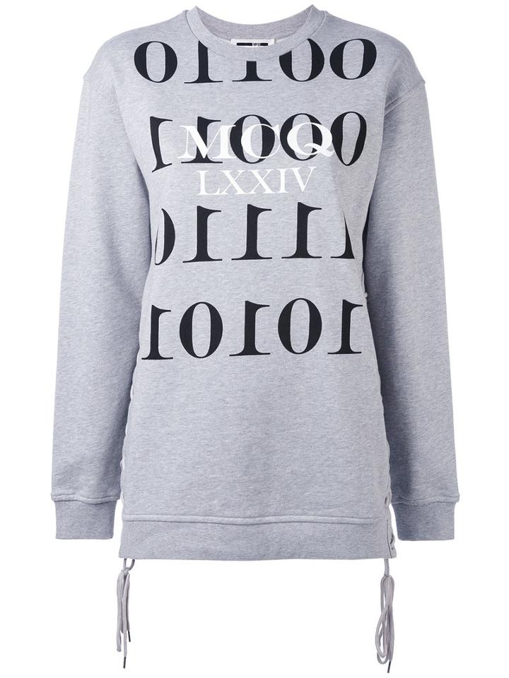 Mcq Alexander Mcqueen - Binary Sweatshirt - Women - Cotton - M, Grey, Cotton