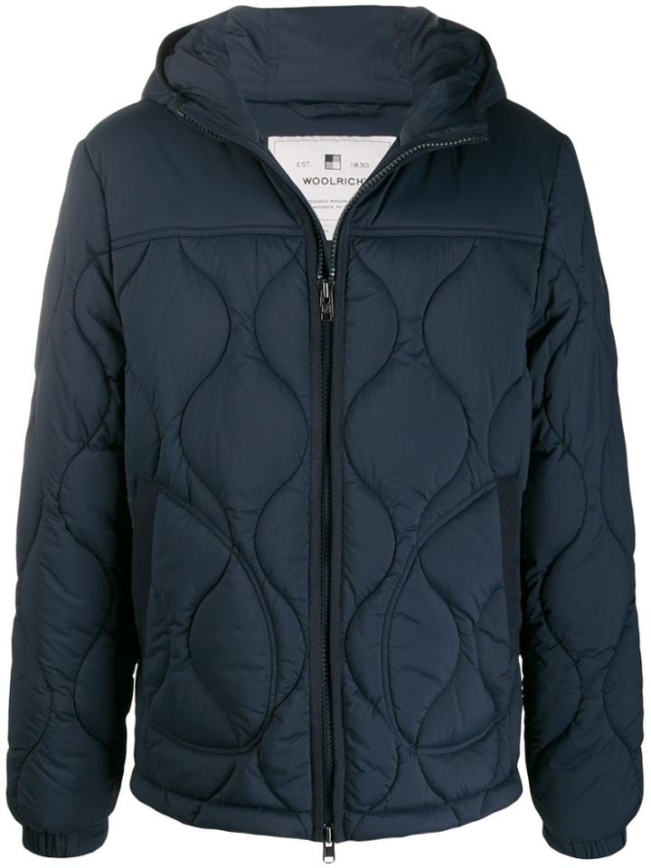 Woolrich Quilted Hooded Jacket - Blue