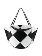 Wandler Mia Checked Tote Bag - Black