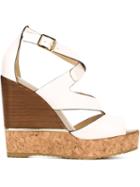 Jimmy Choo Nate Sandals, Women's, Size: 35, White, Leather/rubber