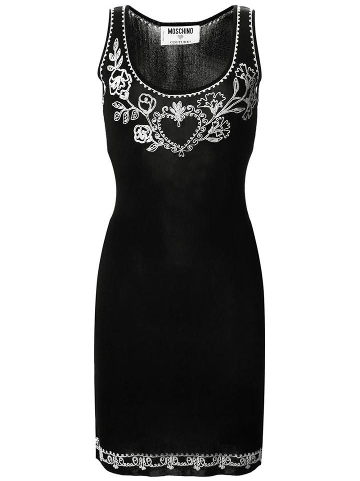 Moschino Vintage Embroidered Fitted Dress