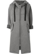 Frei Ea Elongated Hoodie Coat - Grey