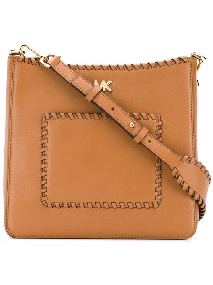 Michael Michael Kors Gloria Whipstitched Messenger Bag - Brown